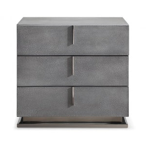 VIG Furniture Modrest Buckley Modern Cracked Grey 2-Drawer Nightstand VGVC-N2003-GRY VGVC-N2003-GRY