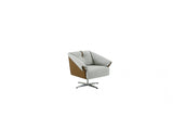 VIG Furniture Modrest Ohio - Swivel Grey and Camel Fabric Accent Chair VGOD-ZW-21094-CML-CH VGOD-ZW-21094-CML-CH