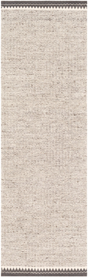 Retro RET-2300 Rustic NZ Wool, Cotton Rug RET2300-268 Light Gray, Cream, Charcoal 80% NZ Wool, 20% Cotton 2'6" x 8'