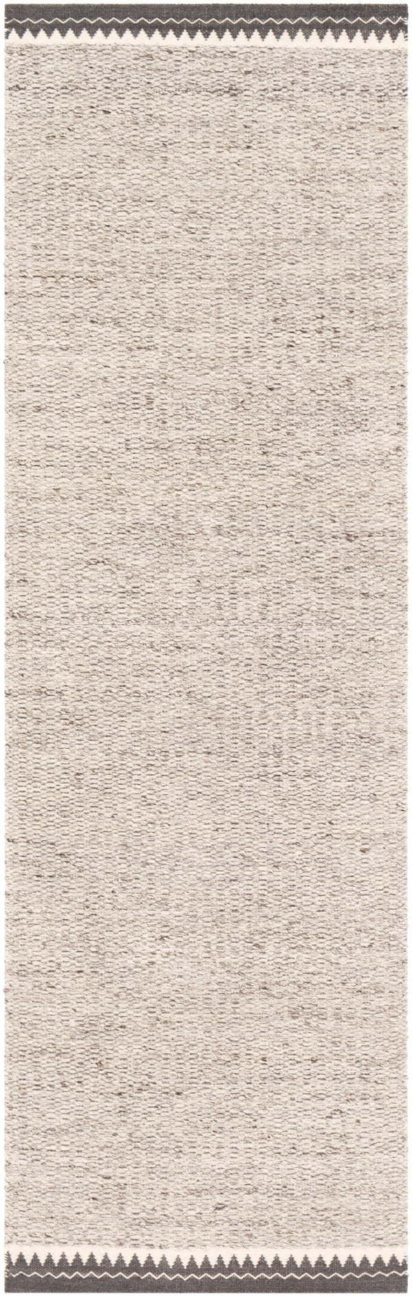 Retro RET-2300 Rustic NZ Wool, Cotton Rug RET2300-268 Light Gray, Cream, Charcoal 80% NZ Wool, 20% Cotton 2'6" x 8'