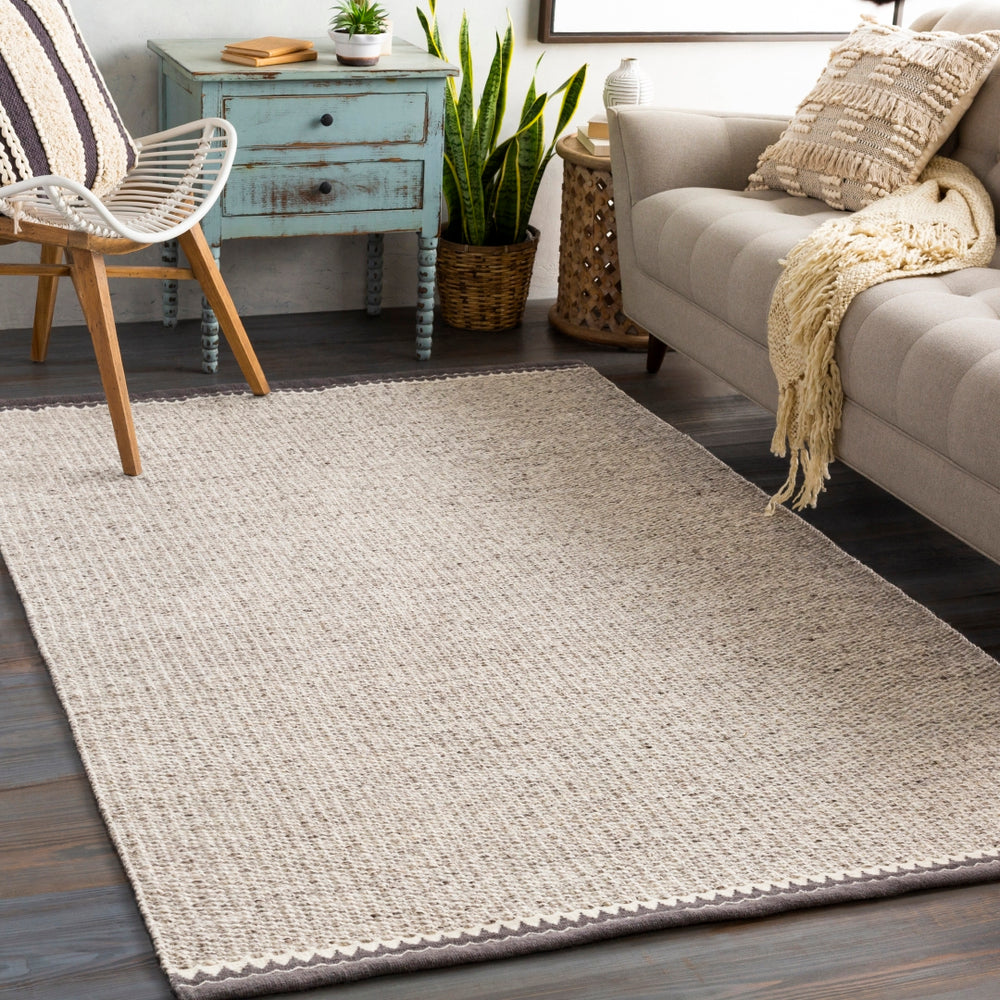 Retro RET-2300 Rustic NZ Wool, Cotton Rug RET2300-912 Light Gray, Cream, Charcoal 80% NZ Wool, 20% Cotton 9' x 12'