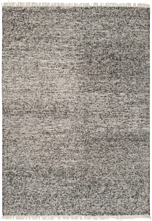 Rex REX-4000 Modern Viscose, Wool Rug REX4000-576 Black, Cream 60% Viscose, 40% Wool 5' x 7'6"