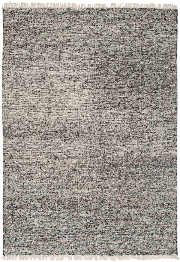 Rex REX-4000 Modern Viscose, Wool Rug REX4000-576 Black, Cream 60% Viscose, 40% Wool 5' x 7'6"