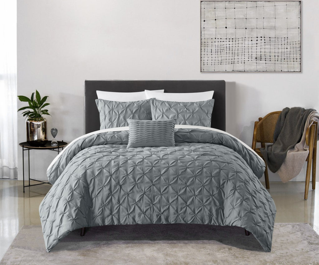 Bradley Grey Queen 4pc Comforter Set