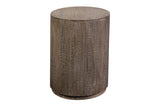 Porter Designs Drum Gray Wash Mango Wood Modern End Table Gray 05-108-07-7002