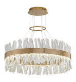 Bethel Gold LED Chandelier in Stainless Steel & Crystal