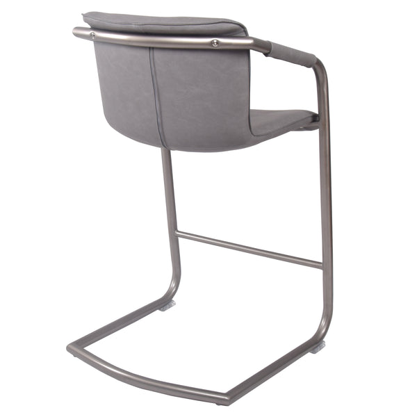 Indy Leatherette Counter Stool Set of 2 - Chic Industrial Design with Vintage Style, Fully Assembled