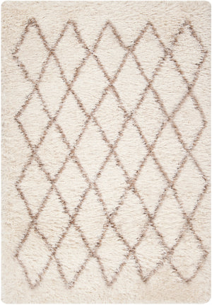 Rhapsody RHA-1007 Global Polyester, Wool Rug RHA1007-58 Cream, Taupe 50% Polyester, 50% Wool 5'3" x 7'7"