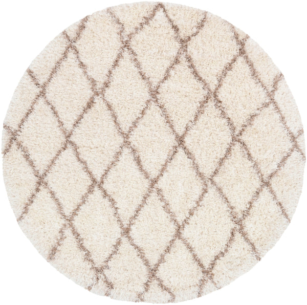 Rhapsody RHA-1007 Global Polyester, Wool Rug RHA1007-710RD Cream, Taupe 50% Polyester, 50% Wool 7'10" Round