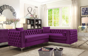 Mozart Plum Velvet Right Sectional