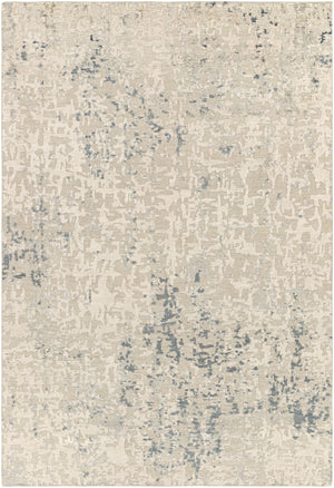 Resham RHM-2300 Modern Silk Rug RHM2300-81012 Light Gray, Dark Green, White, Denim, Medium Gray 100% Silk 8'10" x 12'