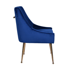 VIG Furniture Modrest Castana Modern Blue Velvet & Gold Dining Chair (Set of 2) VGRH-RHS-DC-101-BLU