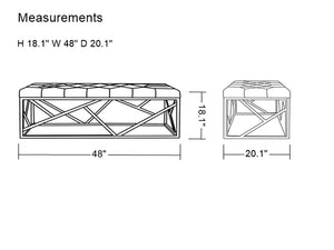 VIG Furniture Modrest Lindsey Modern White Leatherette & Stainless Steel Bench VGRH-RHS-OT-201-WHT