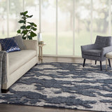 Nourison Textured Contemporary TEC01 Contemporary Machine Made Power-loomed Indoor Area Rug Blue/Grey 7'10" x  9'10" 99446025852