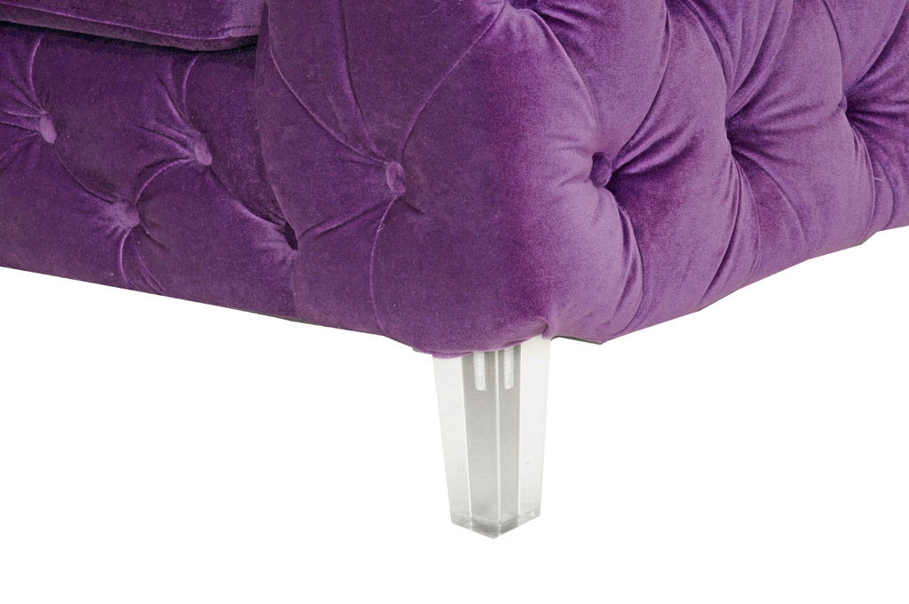 Syracus Purple Velvet Sofa