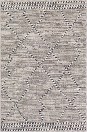 Ariana RIA-2300 Global Polypropylene Rug RIA2300-679 Charcoal, Medium Gray, Taupe, White 100% Polypropylene 6'7" x 9'