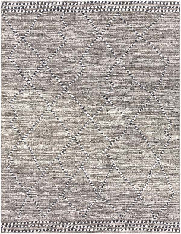 Ariana RIA-2300 Global Polypropylene Rug RIA2300-710103 Charcoal, Medium Gray, Taupe, White 100% Polypropylene 7'10" x 10'3"