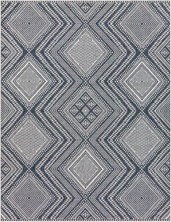 Ariana RIA-2301 Global Polypropylene Rug RIA2301-710103 Charcoal, Medium Gray, White 100% Polypropylene 7'10" x 10'3"