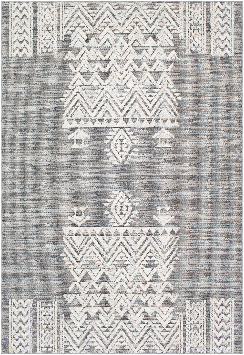 Ariana RIA-2304 Global Polypropylene Rug RIA2304-81012 Medium Gray, Taupe, Charcoal, White 100% Polypropylene 8'10" x 12'