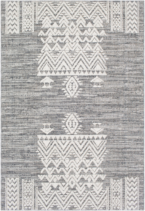 Ariana RIA-2304 Global Polypropylene Rug RIA2304-81012 Medium Gray, Taupe, Charcoal, White 100% Polypropylene 8'10" x 12'