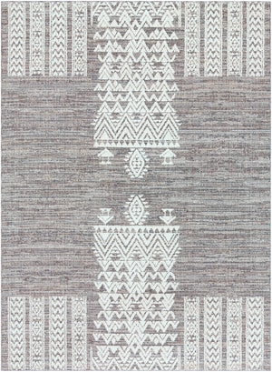 Ariana RIA-2304 Global Polypropylene Rug RIA2304-710103 Medium Gray, Taupe, Charcoal, White 100% Polypropylene 7'10" x 10'3"