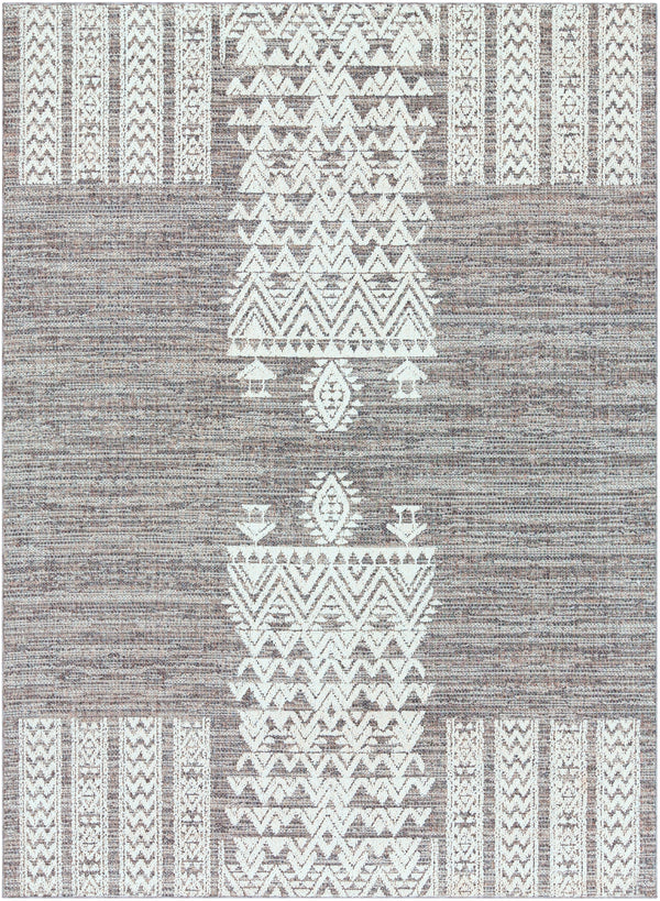 Ariana RIA-2304 Global Polypropylene Rug RIA2304-710103 Medium Gray, Taupe, Charcoal, White 100% Polypropylene 7'10" x 10'3"