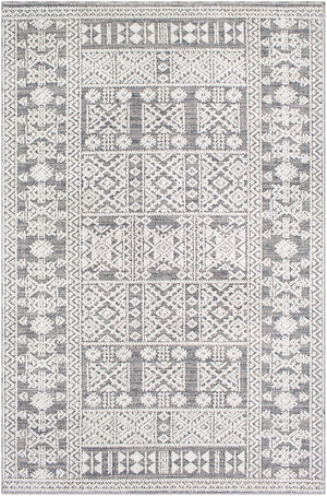 Ariana RIA-2305 Global Polypropylene Rug RIA2305-81012 White, Medium Gray, Taupe, Charcoal 100% Polypropylene 8'10" x 12'
