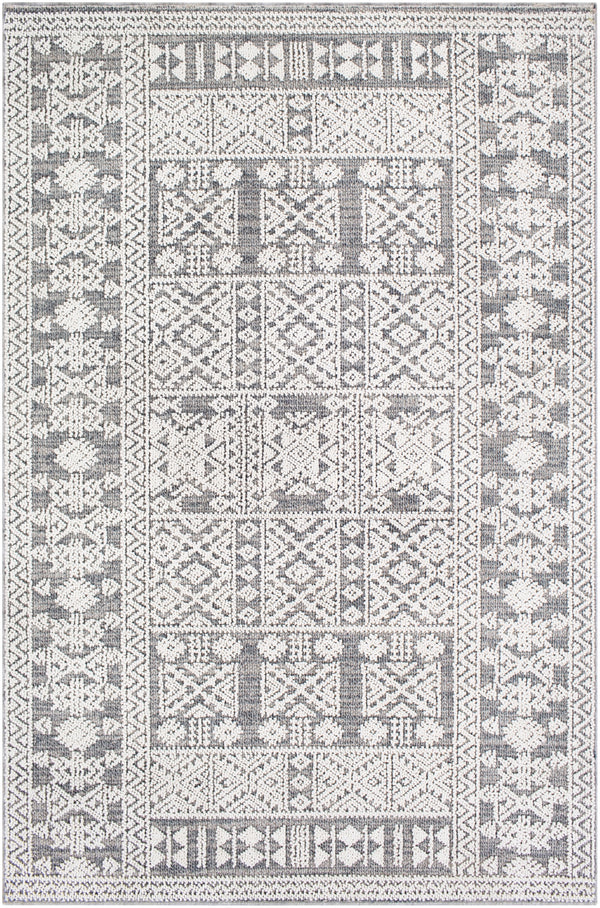 Ariana RIA-2305 Global Polypropylene Rug RIA2305-81012 White, Medium Gray, Taupe, Charcoal 100% Polypropylene 8'10" x 12'