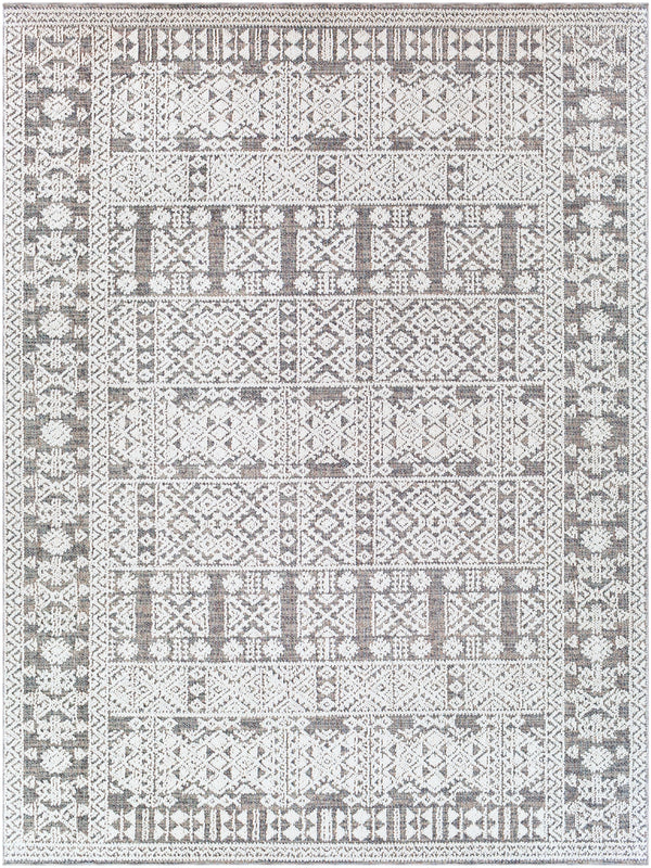 Ariana RIA-2305 Global Polypropylene Rug RIA2305-710103 White, Medium Gray, Taupe, Charcoal 100% Polypropylene 7'10" x 10'3"