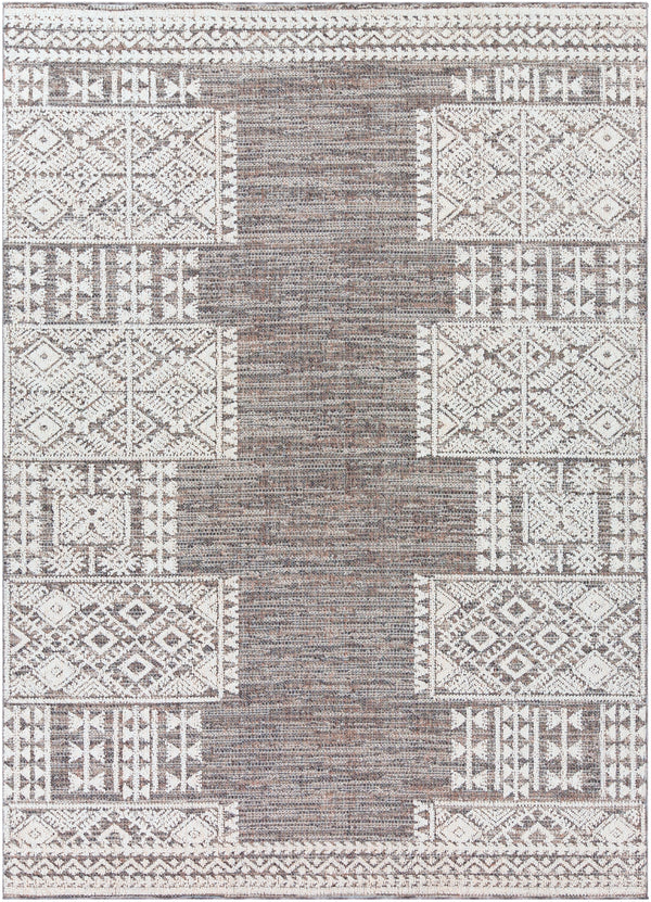 Ariana RIA-2306 Global Polypropylene Rug RIA2306-710103 Medium Gray, Taupe, Charcoal, White 100% Polypropylene 7'10" x 10'3"