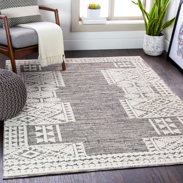 Ariana RIA-2306 Global Polypropylene Rug RIA2306-710103 Medium Gray, Taupe, Charcoal, White 100% Polypropylene 7'10" x 10'3"