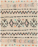 Riad RID-3003 Global NZ Wool Rug RID3003-810 Cream, Black, Bright Pink, Burnt Orange, Bright Purple, Aqua 100% NZ Wool 8' x 10'