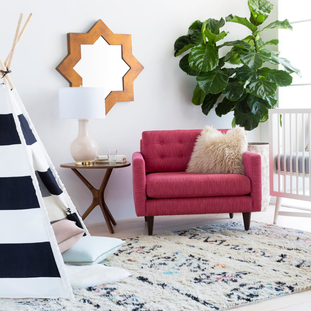 Riad RID-3003 Global NZ Wool Rug RID3003-913 Cream, Black, Bright Pink, Burnt Orange, Bright Purple, Aqua 100% NZ Wool 9' x 13'