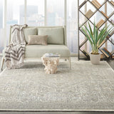 Nourison Silken Weave SLW02 Floral Machine Made Power-loomed Indoor Area Rug Ivory Beige 7'10" x 10'2" 99446752727