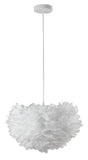 Bethel White Chandelier in Iron & Feather