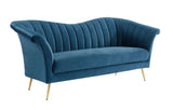 Divani Casa Rilo - Modern Blue Fabric Sofa
