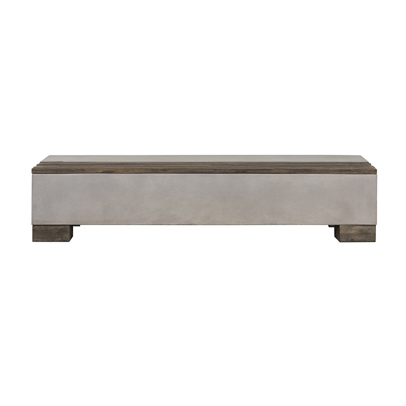 VIG Furniture Modrest Delaware Modern Concrete & Acacia Rectangular Coffee Table VGLBRIVI-CF120-01