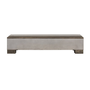 VIG Furniture Modrest Delaware Modern Concrete & Acacia Rectangular Coffee Table VGLBRIVI-CF120-01