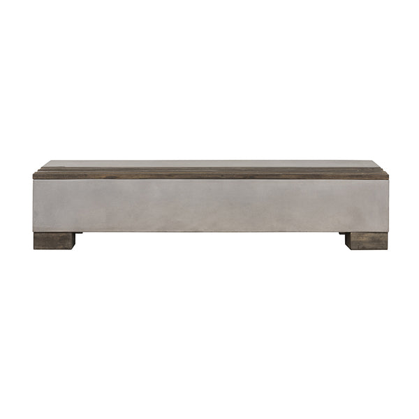VIG Furniture Modrest Delaware Modern Concrete & Acacia Rectangular Coffee Table VGLBRIVI-CF120-01