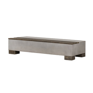 VIG Furniture Modrest Delaware Modern Concrete & Acacia Rectangular Coffee Table VGLBRIVI-CF120-01