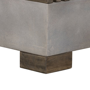 VIG Furniture Modrest Delaware Modern Concrete & Acacia Square Coffee Table VGLBRIVI-CF85-01
