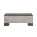 VIG Furniture Modrest Delaware Modern Concrete & Acacia Square Coffee Table VGLBRIVI-CF85-01