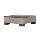 VIG Furniture Modrest Delaware Modern Concrete & Acacia Square Coffee Table VGLBRIVI-CF85-01