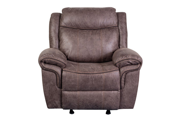 Porter Designs Carrizo Leather-Look Fabric Contemporary Recliner Brown 03-180C-03-7621