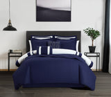 Hortense Navy Queen 8pc Comforter Set