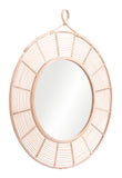 Zuo Modern Lobo Rattan, MDF, Glass Modern Commercial Grade Mirror Natural Rattan, MDF, Glass