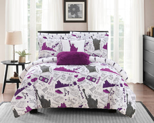 Liberty Purple Full 9pc Comforter Set