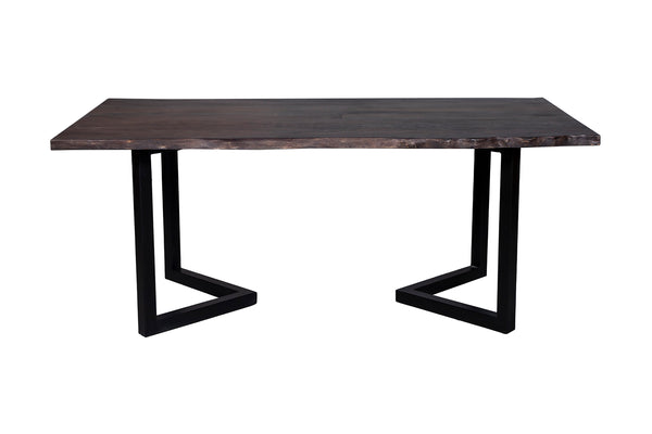 Porter Designs Manzanita Live Edge Solid Acacia Wood Natural Dining Table Gray 07-196-01-DT82MV-KIT
