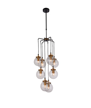 Bethel Black Chandelier in Iron & Glass