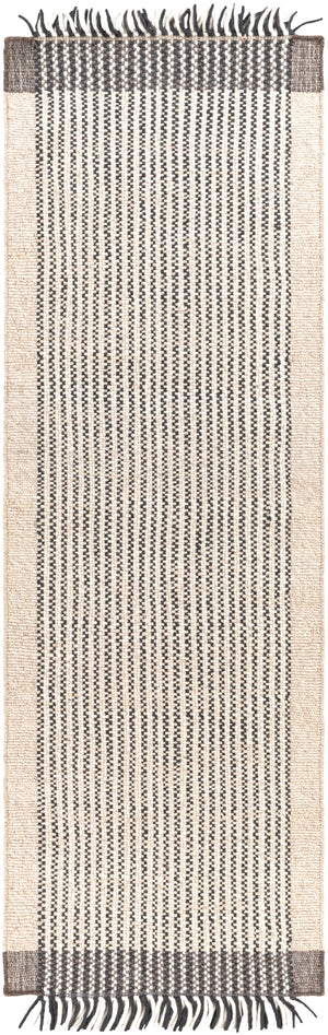 Reliance RLI-2300 Modern Wool Rug RLI2300-268 Charcoal, Taupe, Black, Beige, Cream 100% Wool 2'6" x 8'